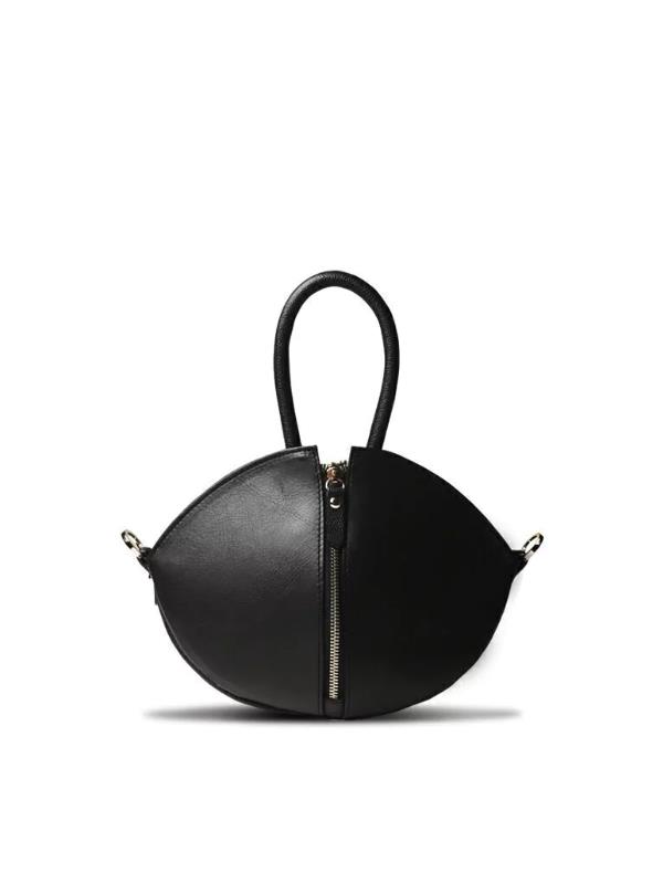 Cartera volumetrica, confeccionada a mano en cuero vacuno.